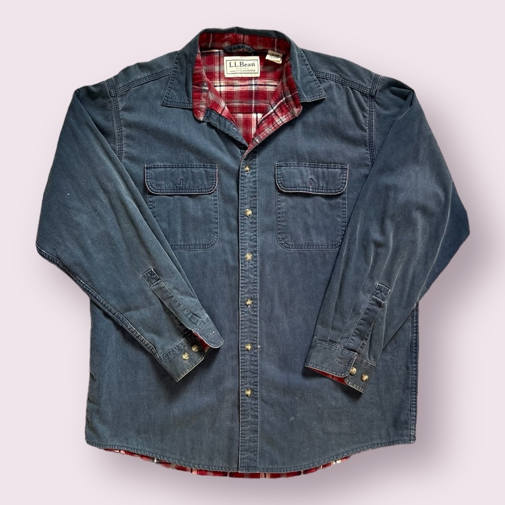 Vintage L.L. Bean Flannel Lined Demin Shirt Jacket
